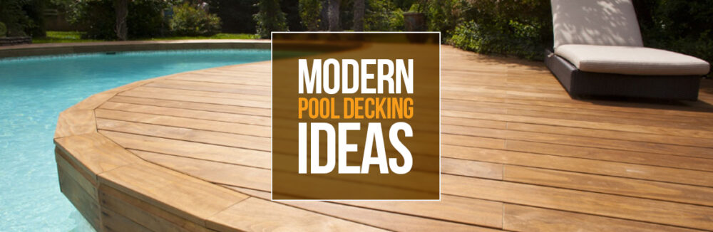 Modern pool decking ideas with Kebony wood