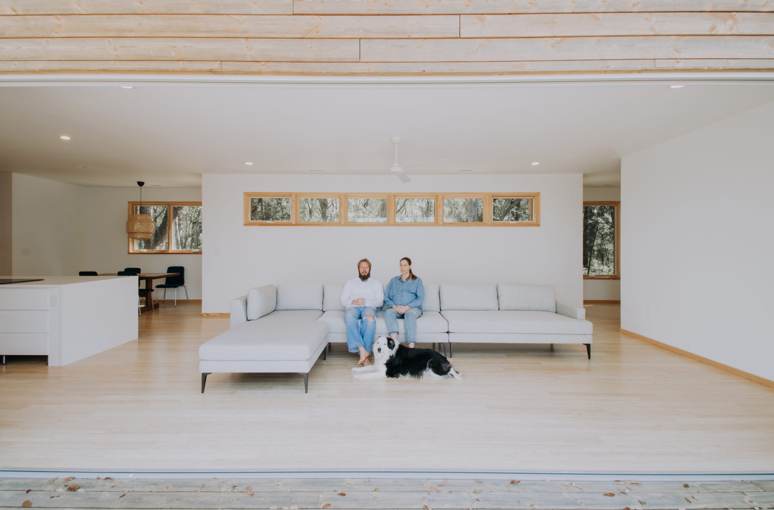 Matt and Chelsea Anderson in their home that features Kebony Modified Wood Character Cladding